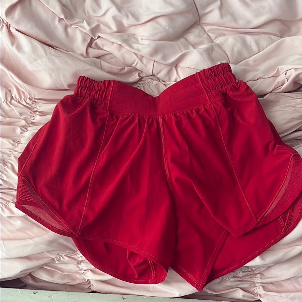 Lululemon Hotty hot shorts size 0. Red